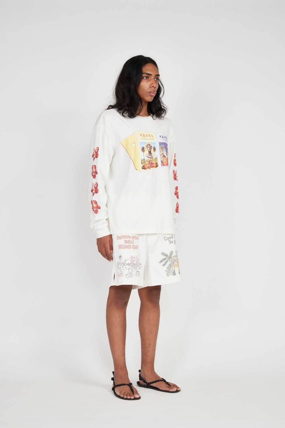 Bali's Landscape Shorts (White)