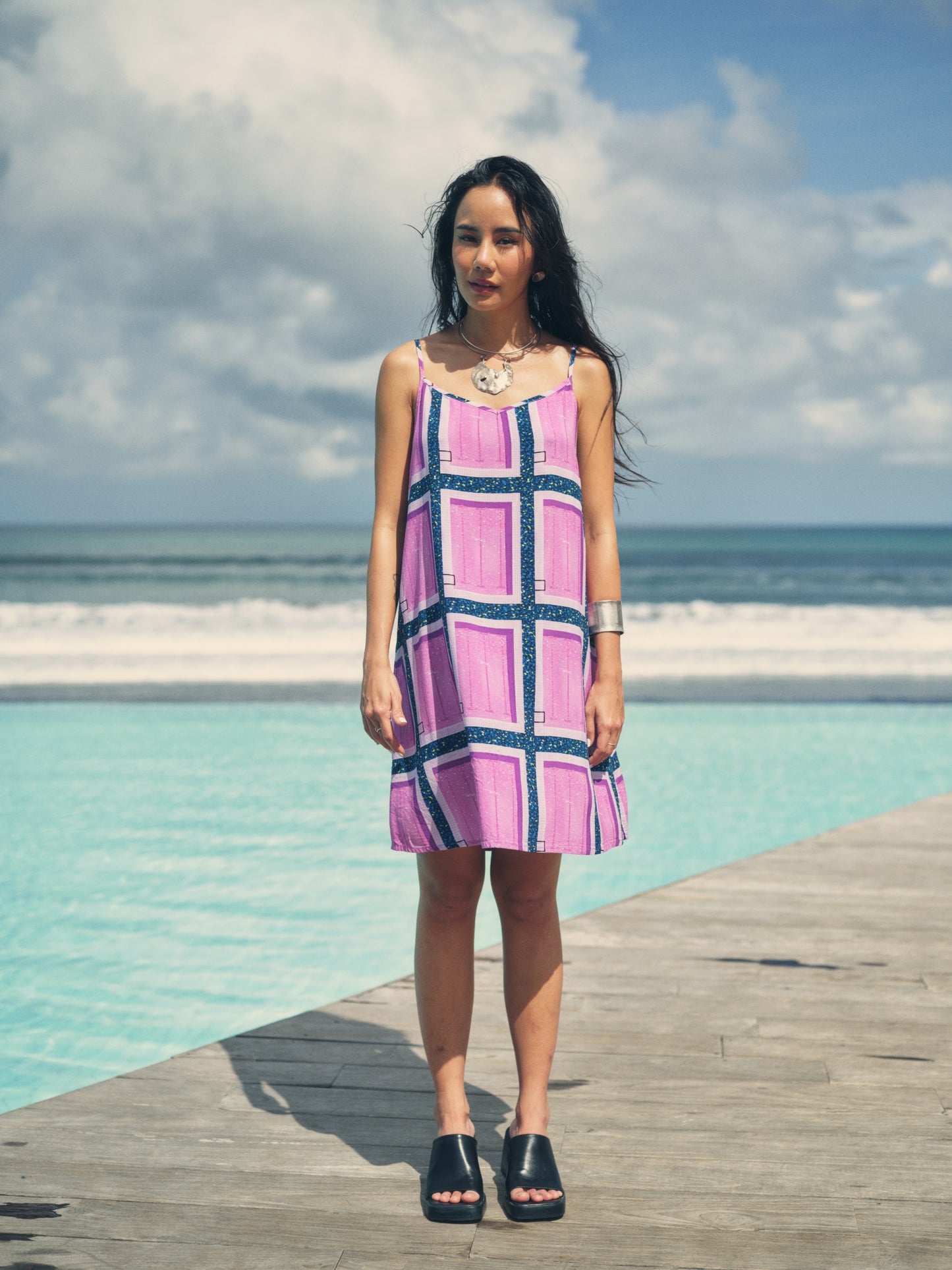 City Pop Slip Dress (Purple)