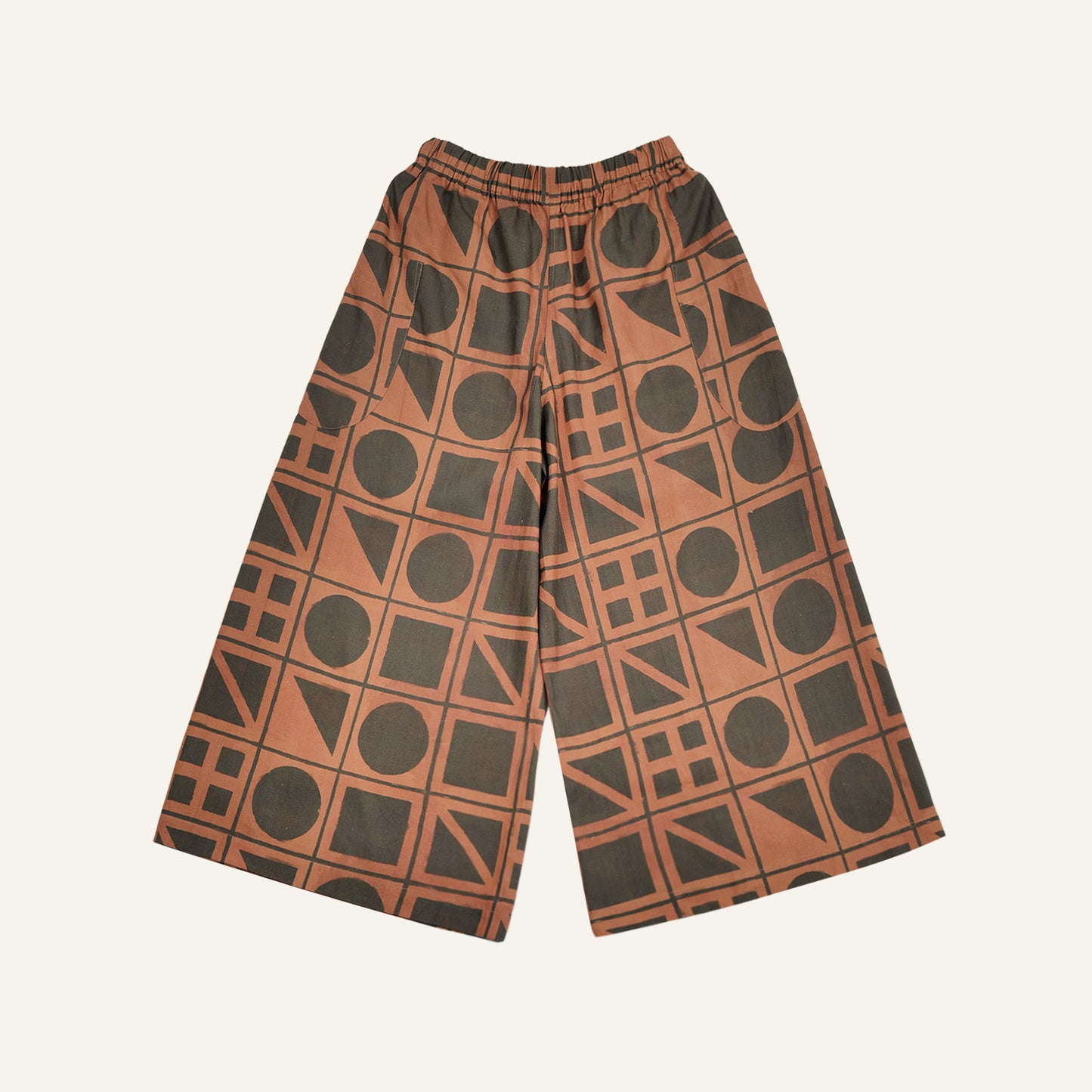 Brick Block Print Sarong Pants