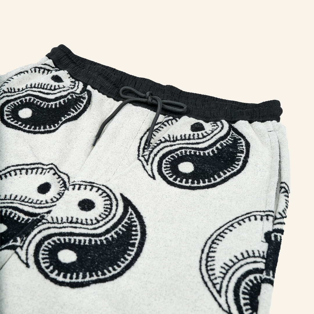 Yin Yang Beach Pile Short (Black)