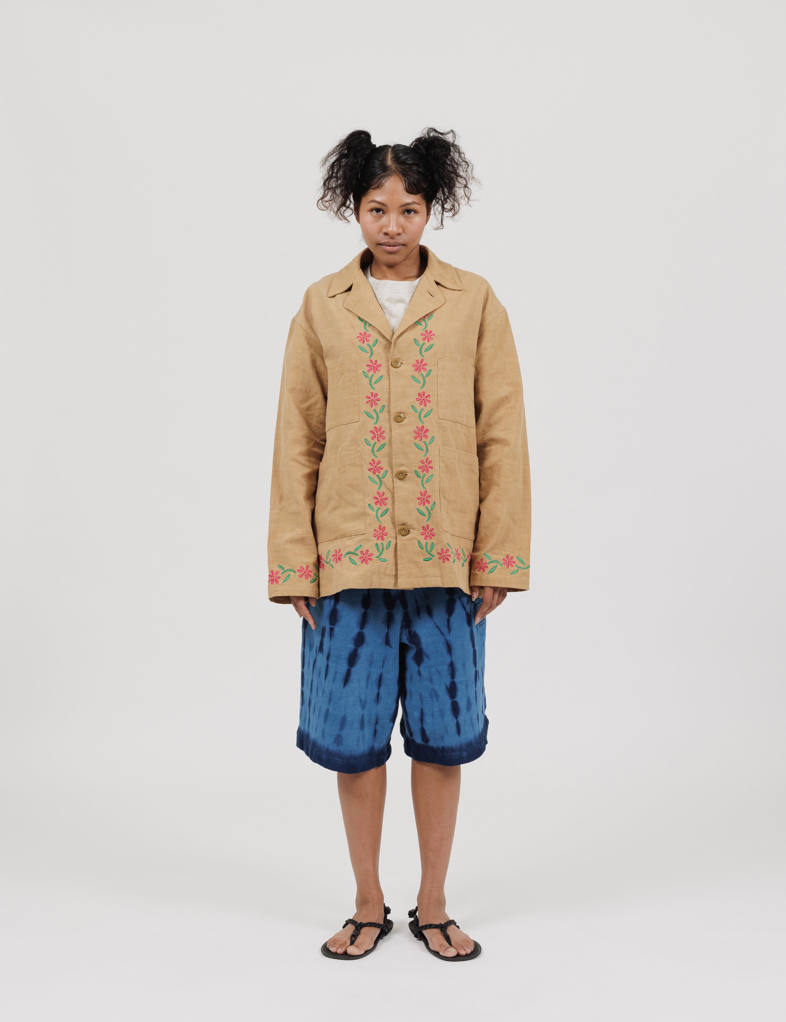 Embroidered Long Sleeve Shirt (Mango)