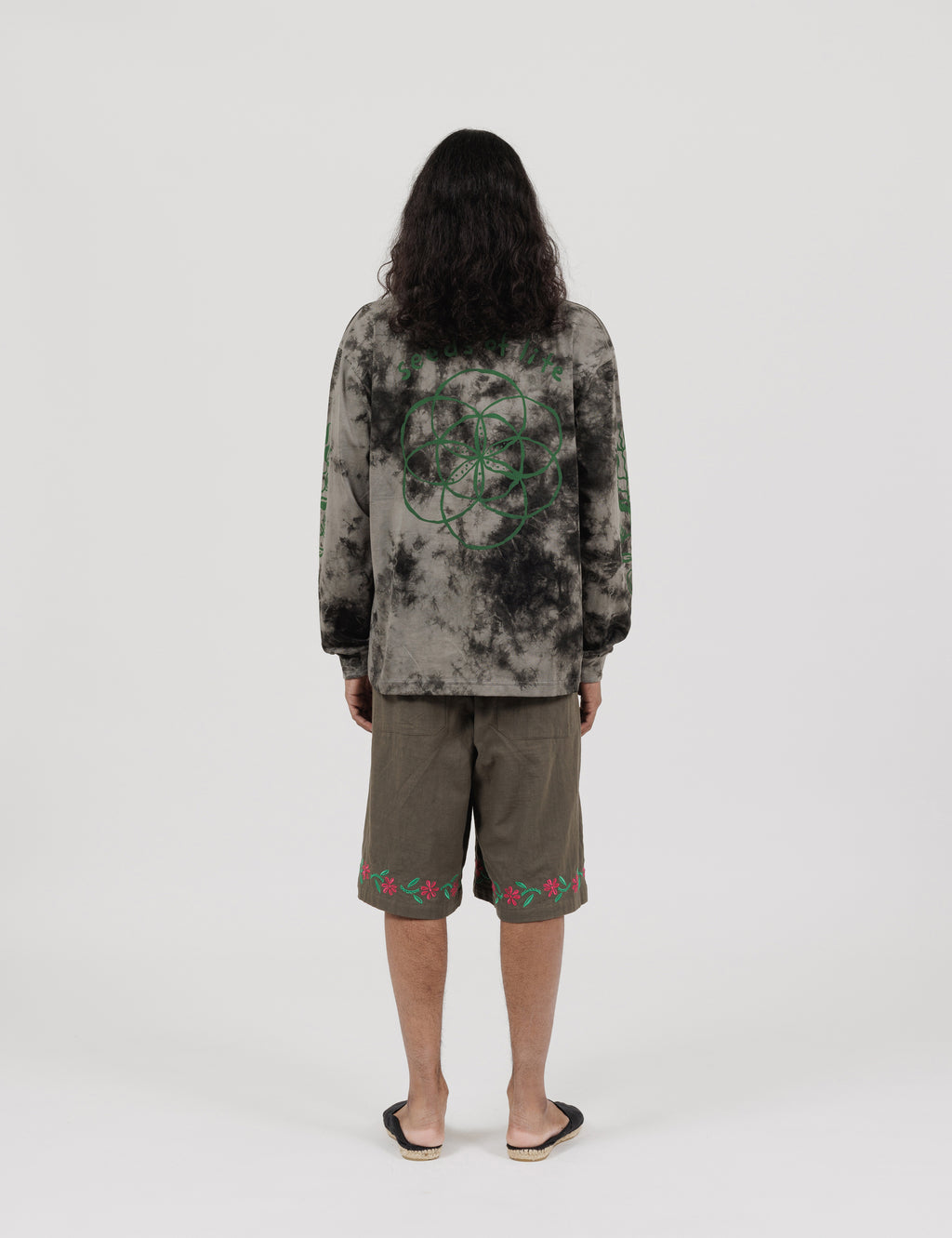 Seeds Of Life Long Sleeve T-Shirts (White x Light Grey)