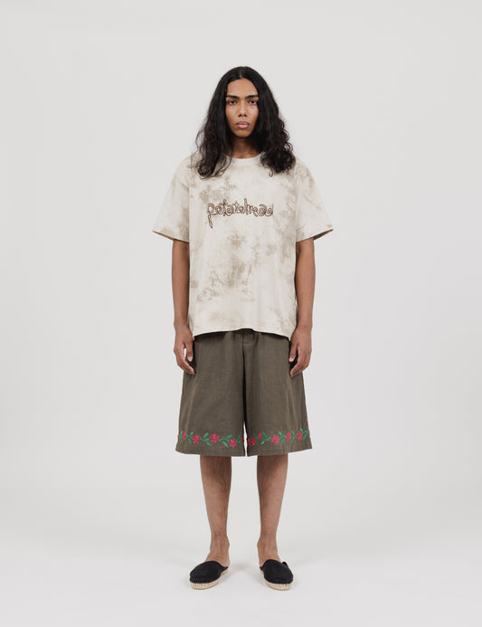Peaceful Life Short Sleeve T-Shirts (White x Light Grey)