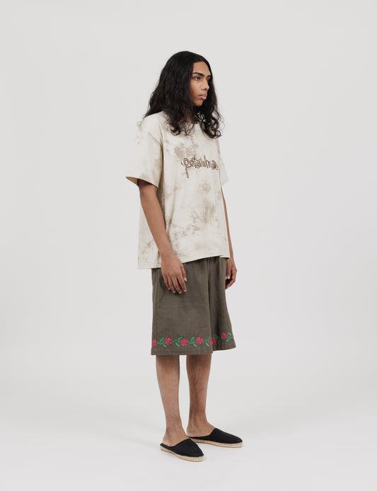 Peaceful Life Short Sleeve T-Shirts (White x Light Grey)