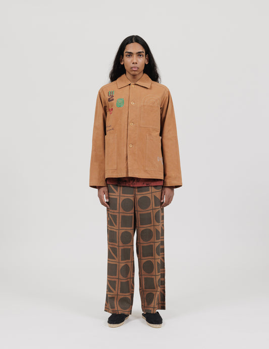 Natural Dyed Work Jacket (Light Brown)