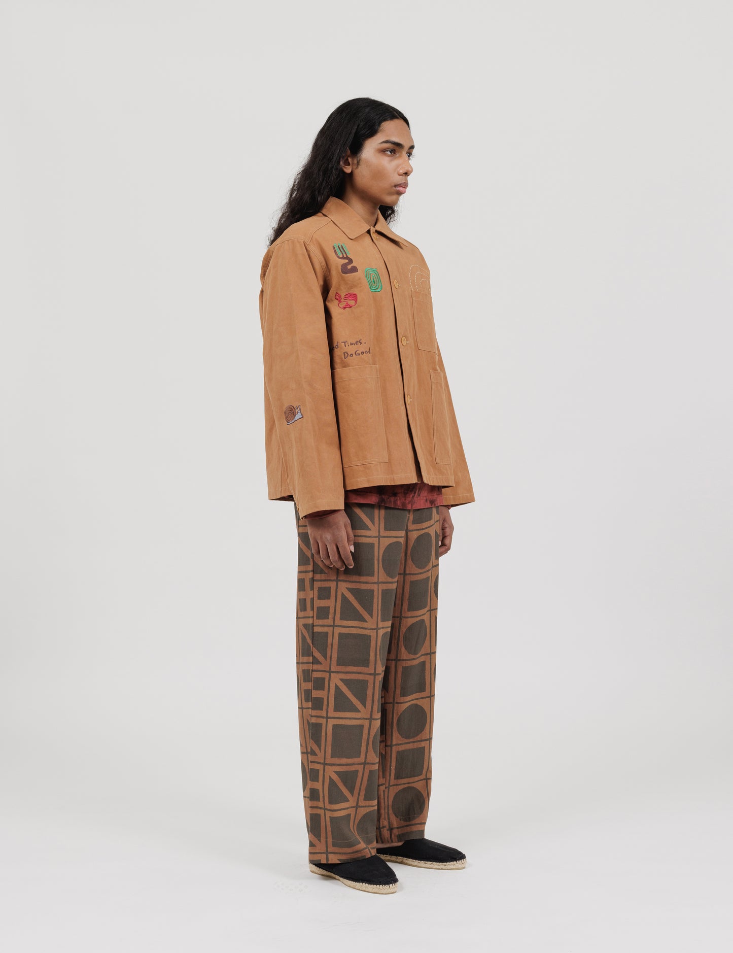 Natural Dyed Work Jacket (Light Brown)