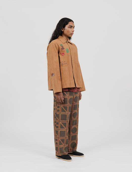 Natural Dyed Work Jacket (Light Brown)