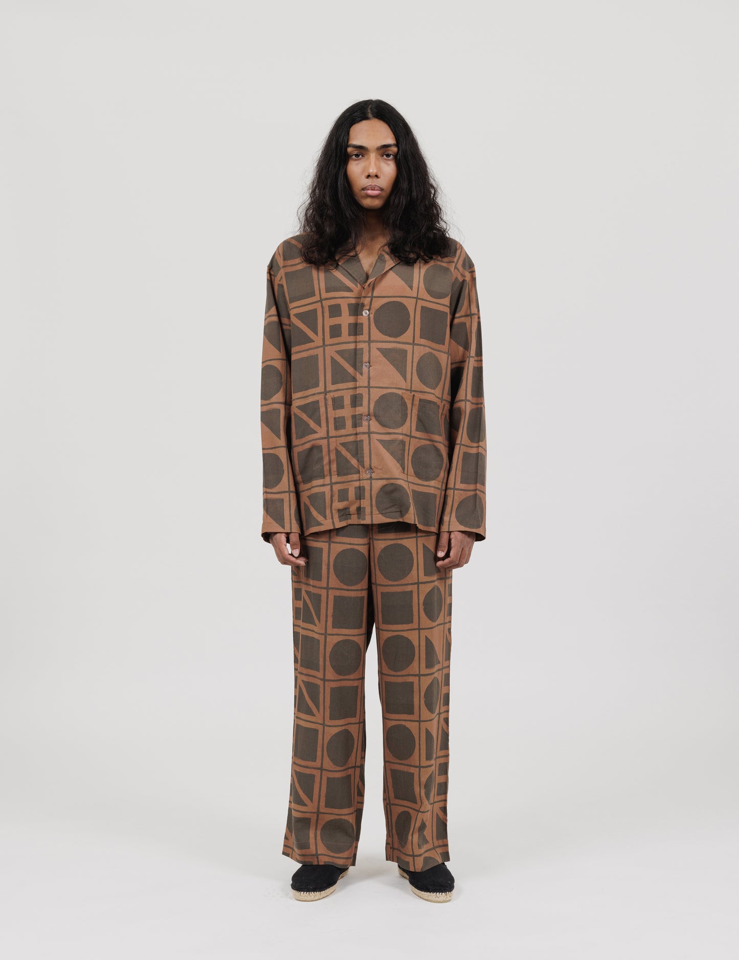 Brick Block Print Sack Jacket
