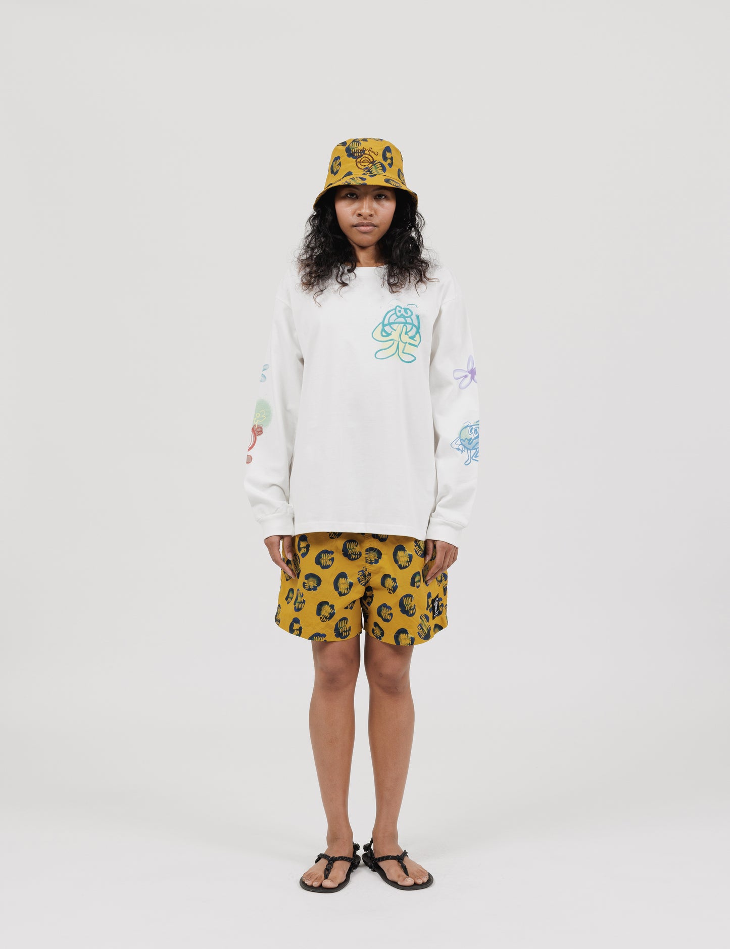 Printed Swim Shorts (Animal Mustard)
