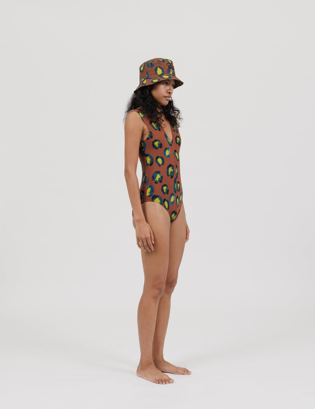 Printed Swimsuit (Animal Brown)