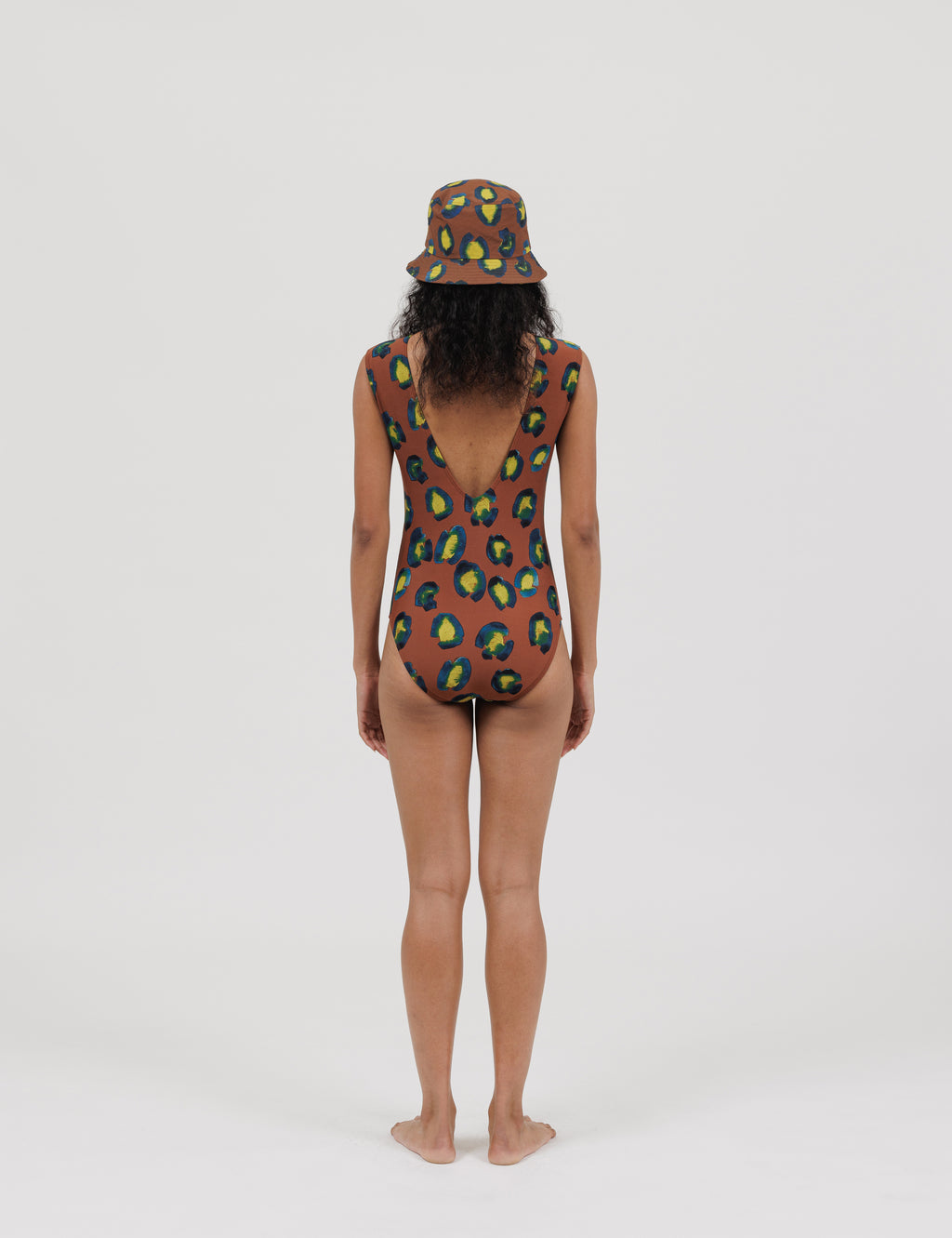 Printed Swimsuit (Animal Brown)