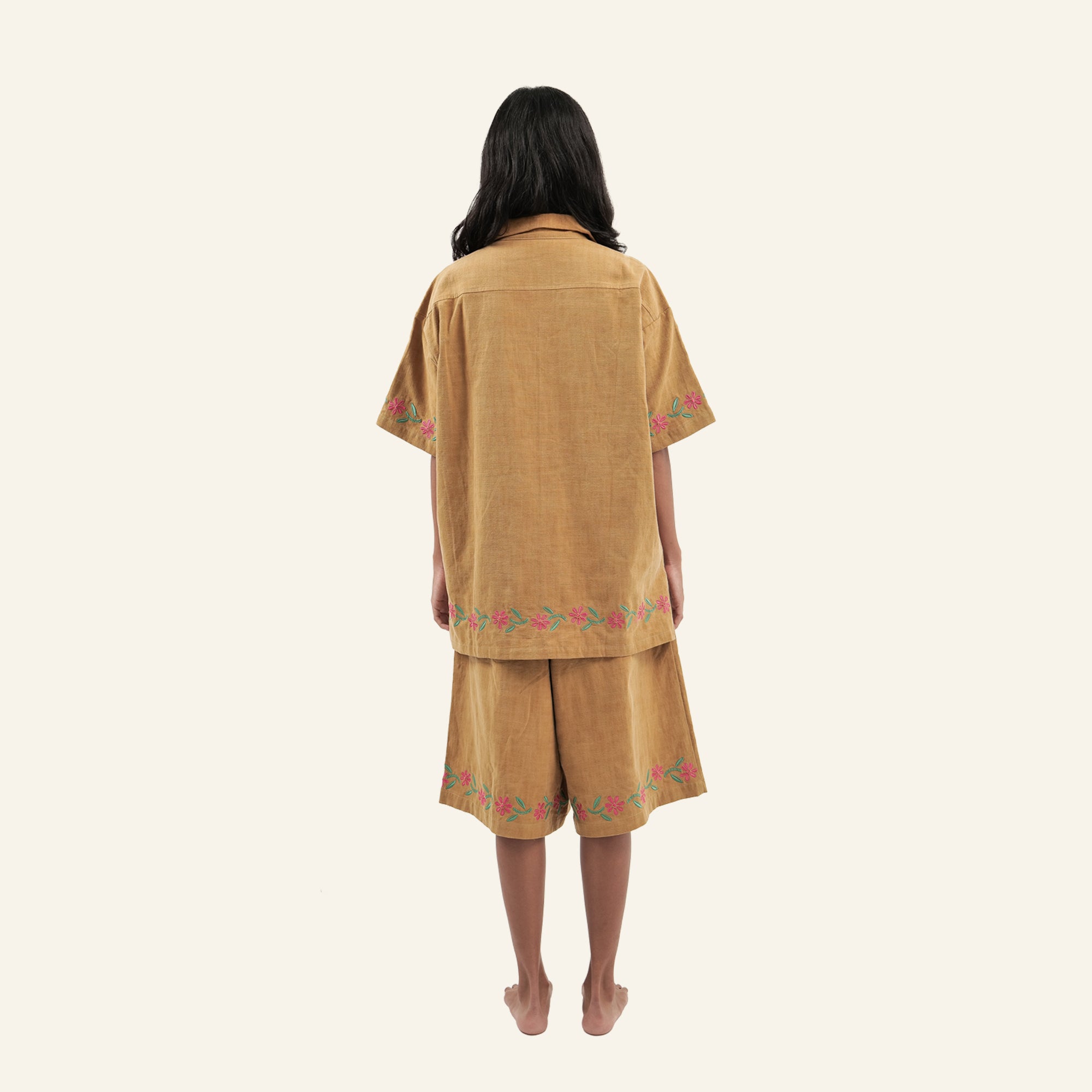 Embroidered Short Sleeve Shirt (Mango)