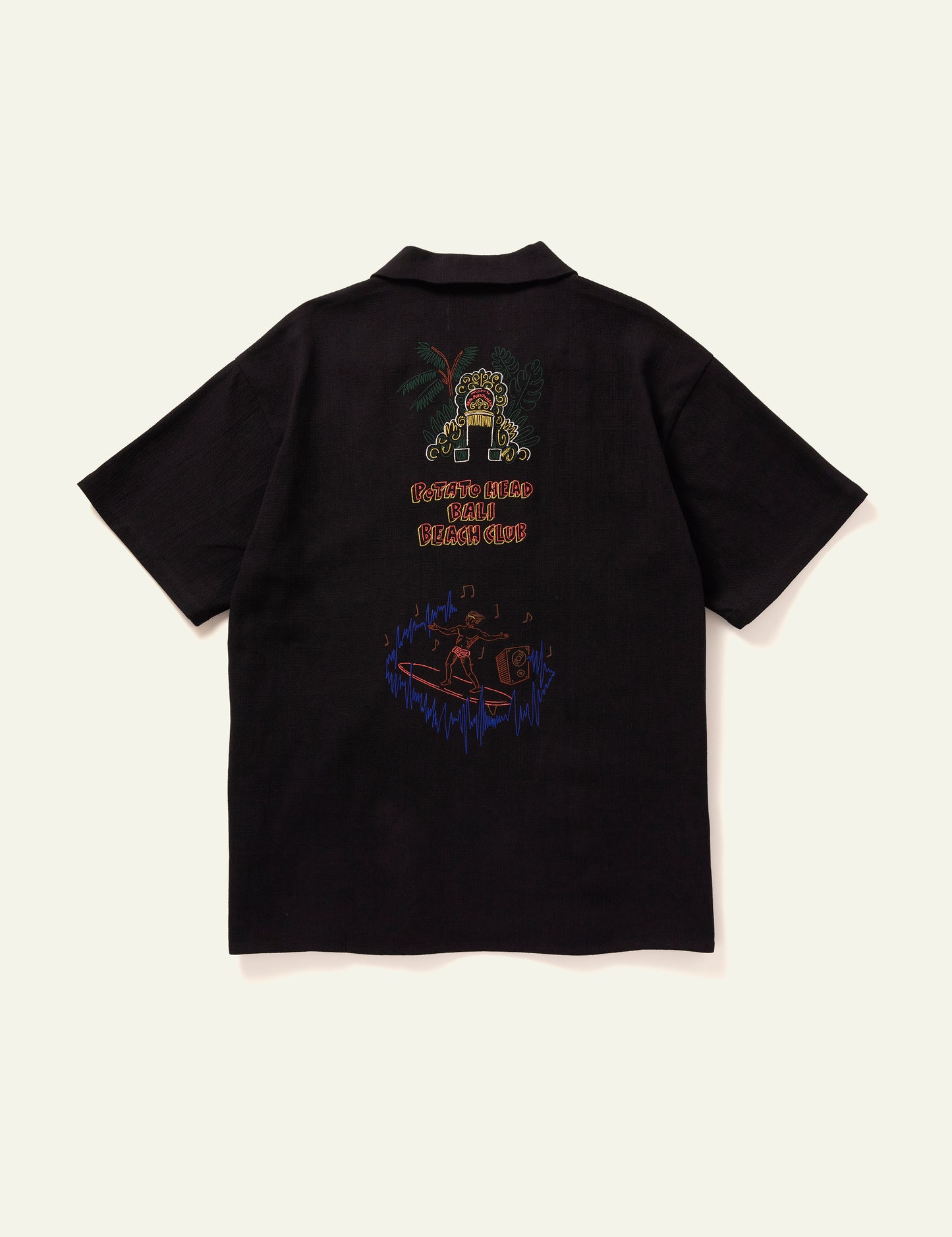 Bali's Landscape Short Sleeve Shirt (Black)