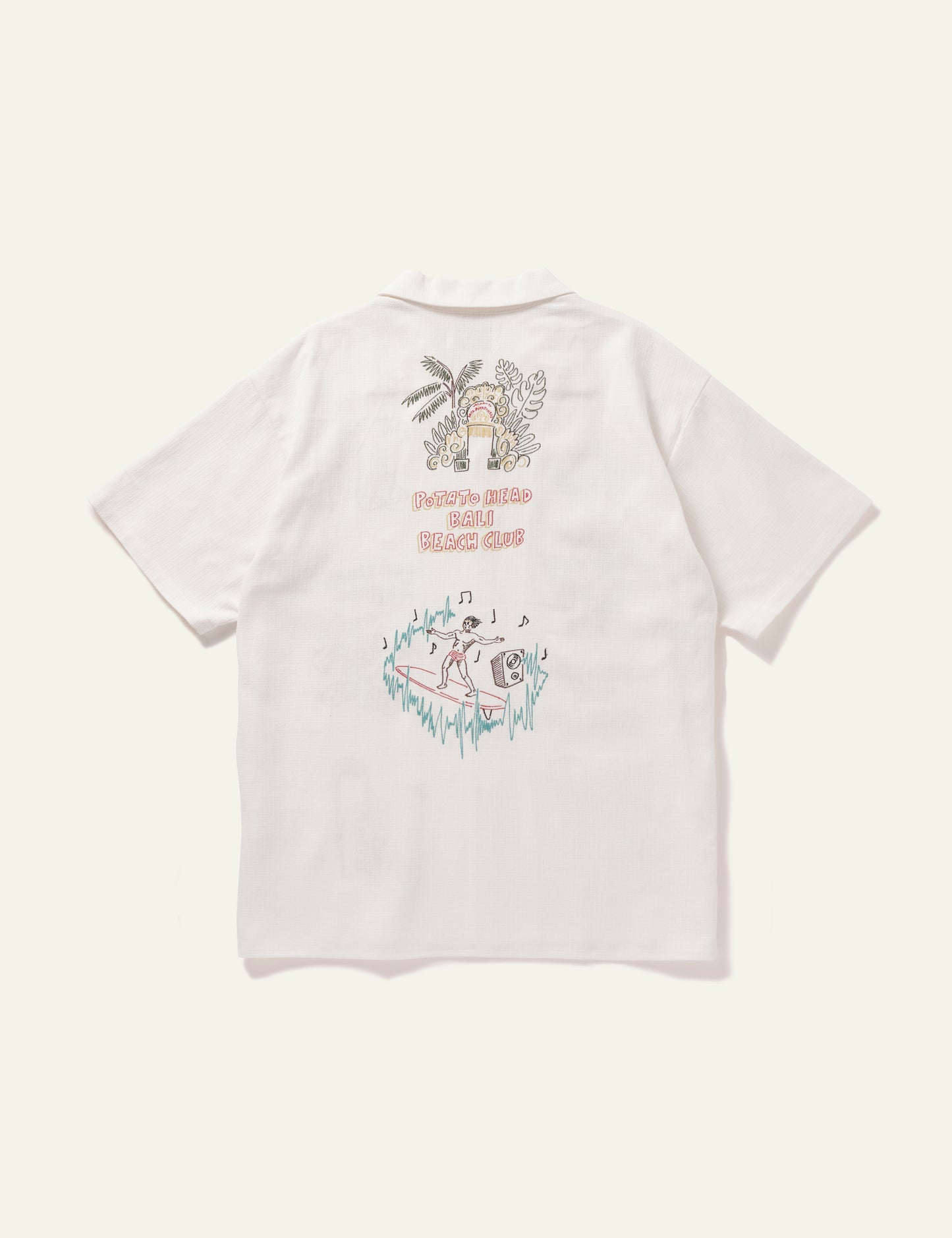 Bali's Landscape Short Sleeve Shirt (White)