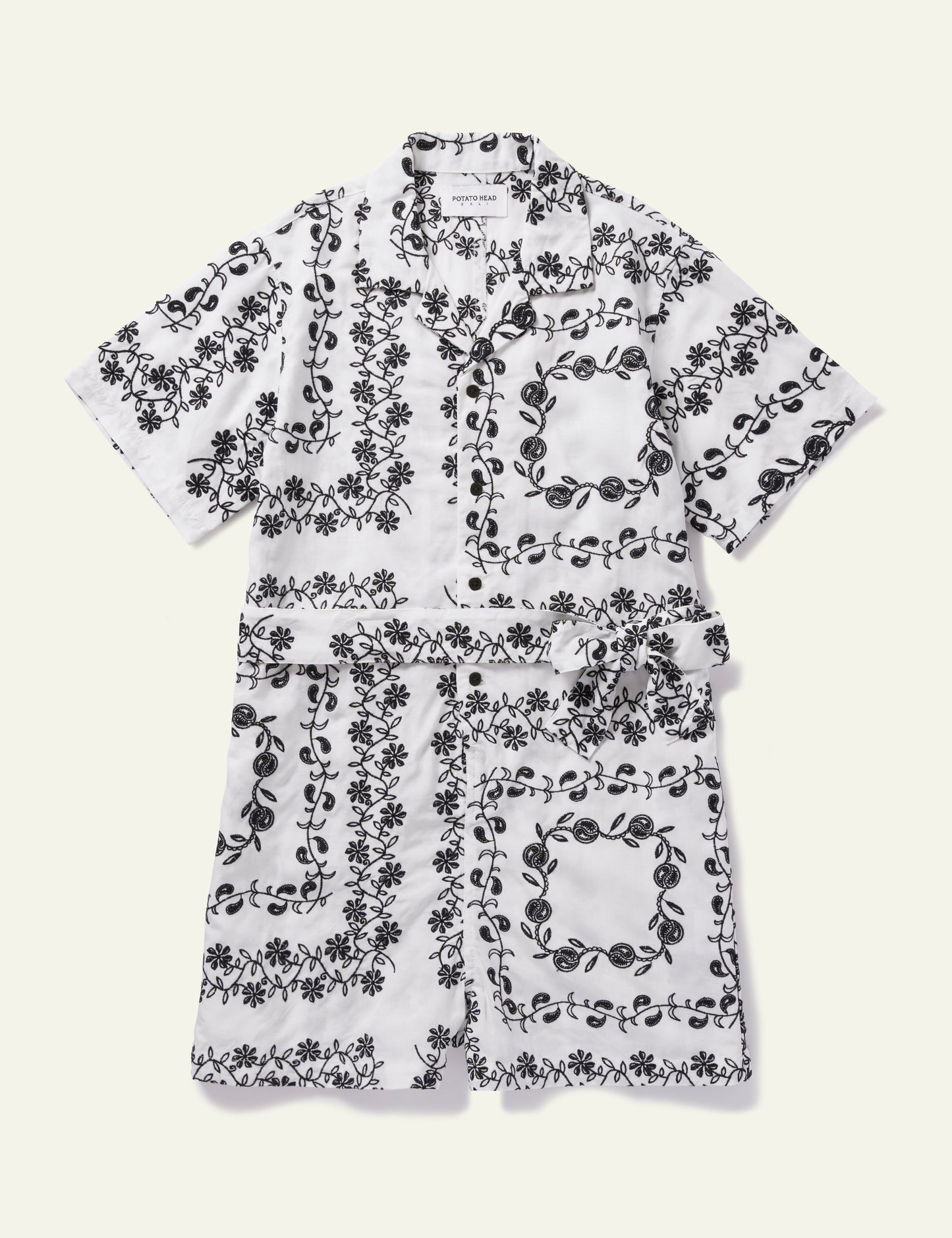 Yin Yang Paisley Women's Playsuit (White)