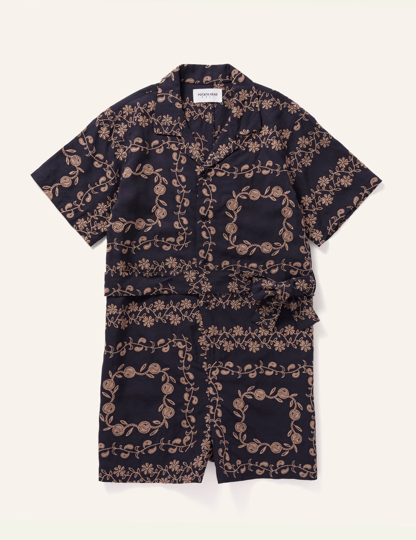 Yin Yang Paisley Women's Playsuit (Navy)