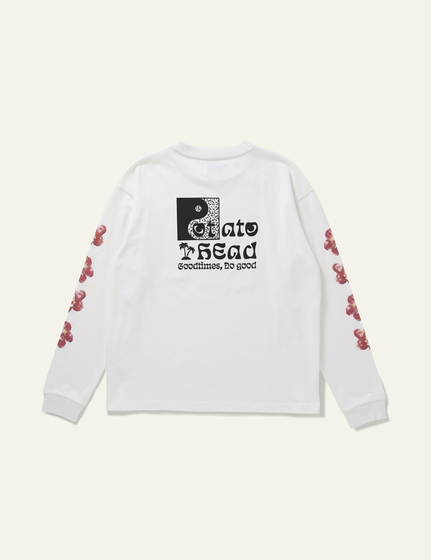 Cassette Tape Long Sleeve Printed T-Shirt (White)