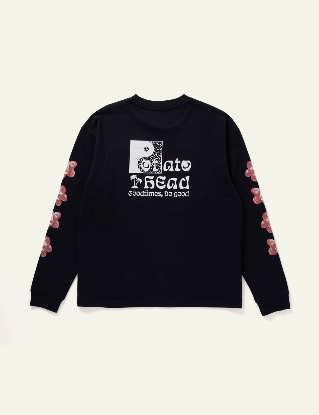 Cassette Tape Long Sleeve Printed T-Shirt (Black)