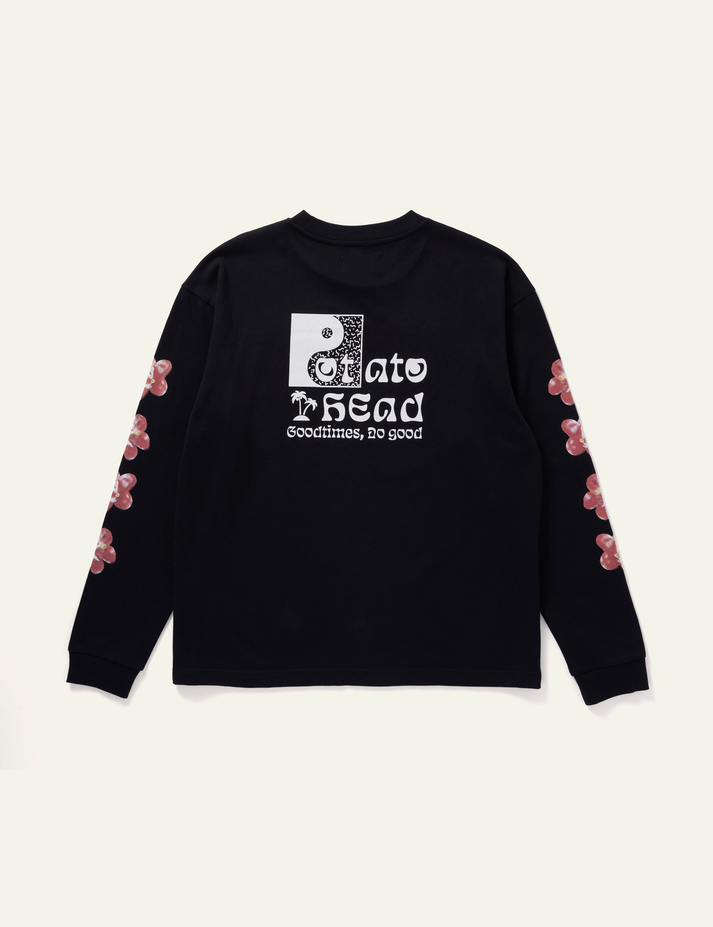 Cassette Tape Long Sleeve Printed T-Shirt (Black)