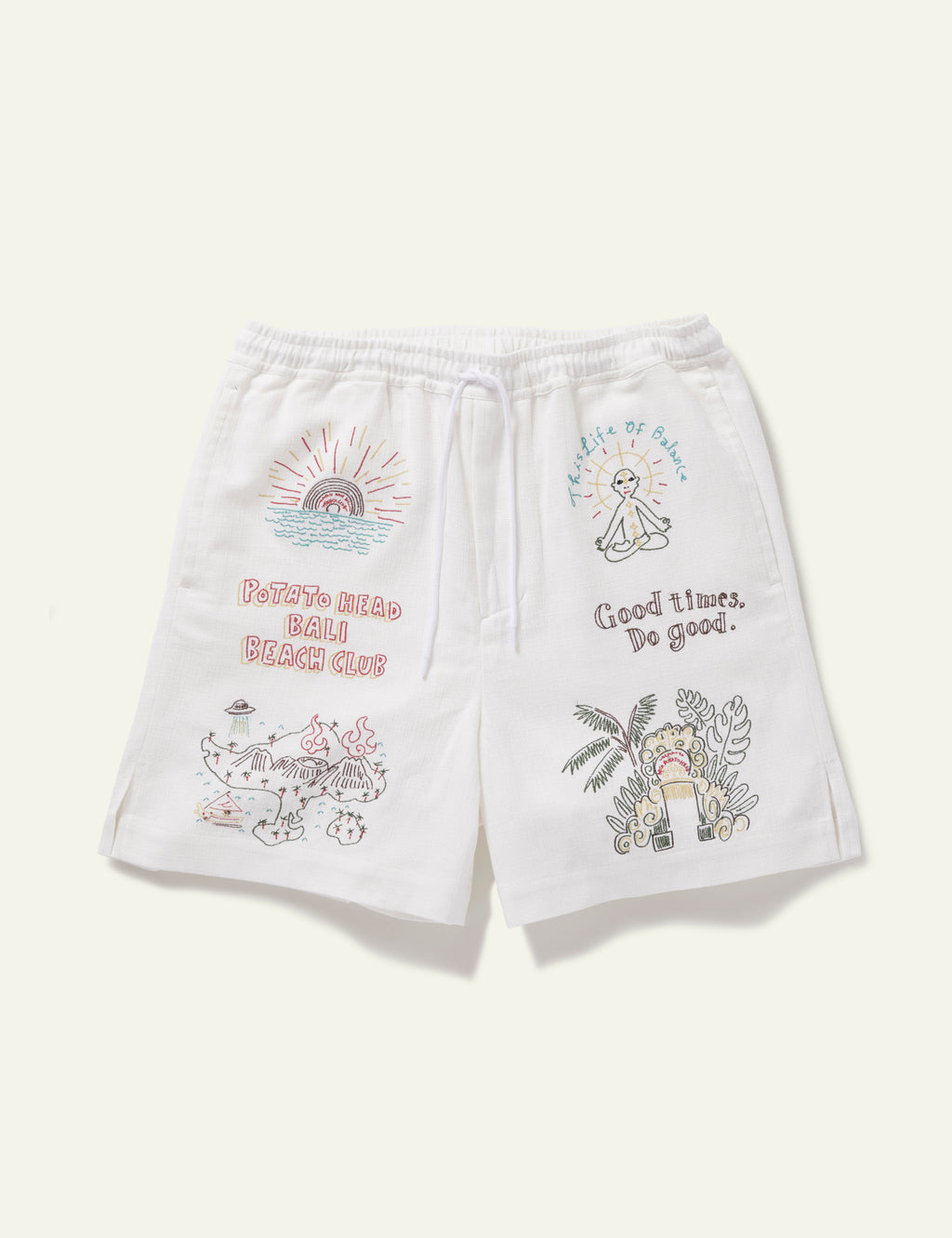 Bali's Landscape Shorts (White)
