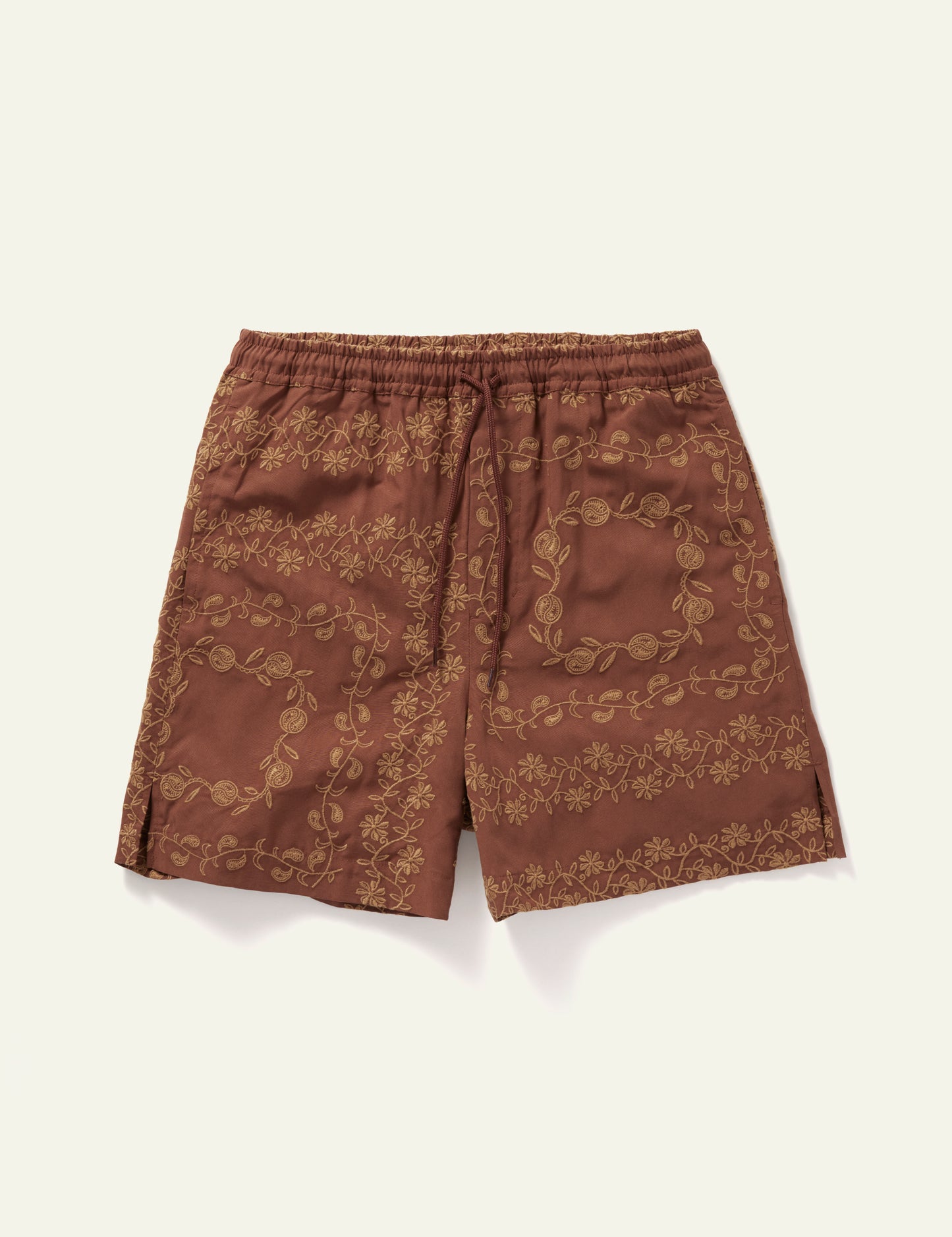 Yin Yang Paisley Shorts (Brown)