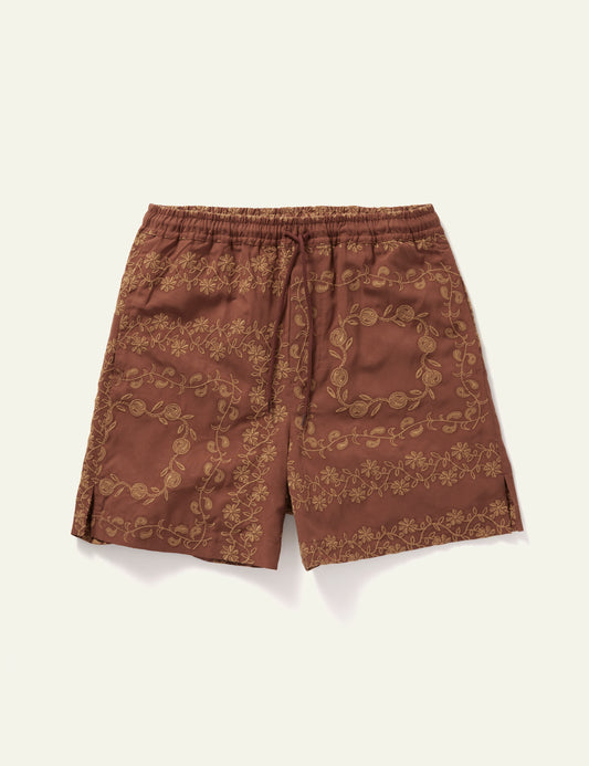 Yin Yang Paisley Shorts (Brown)