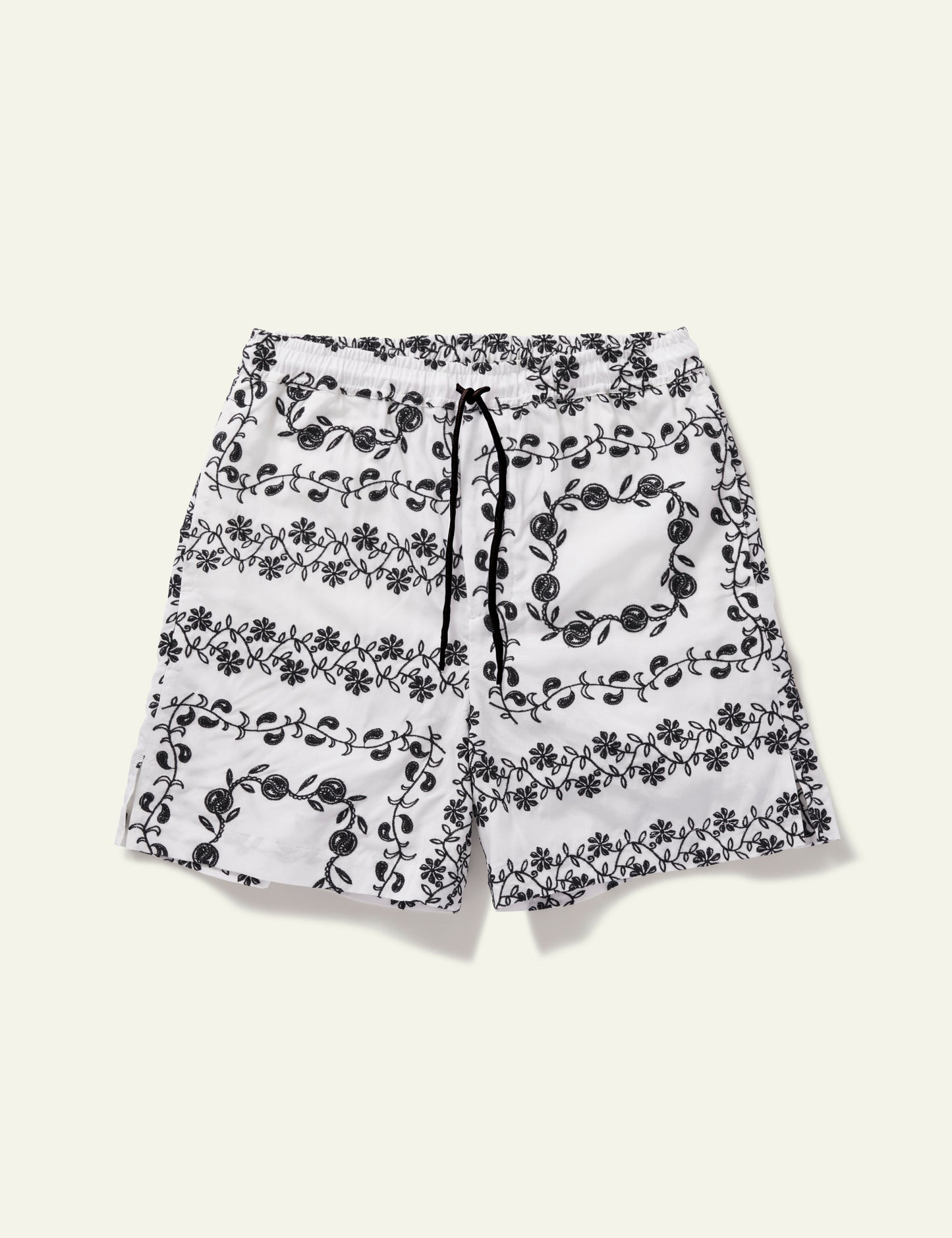 Yin Yang Paisley Shorts (White)