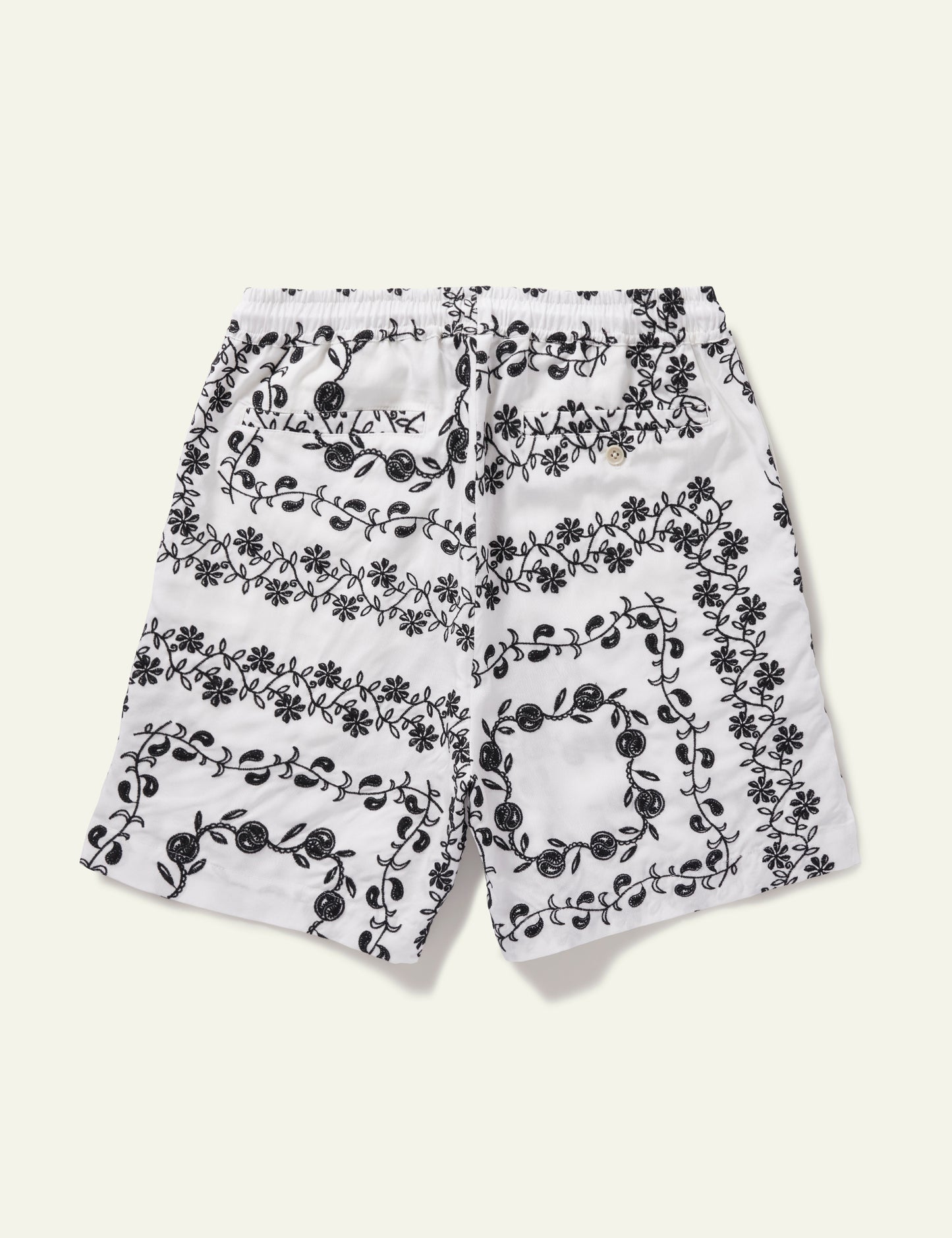 Yin Yang Paisley Shorts (White)