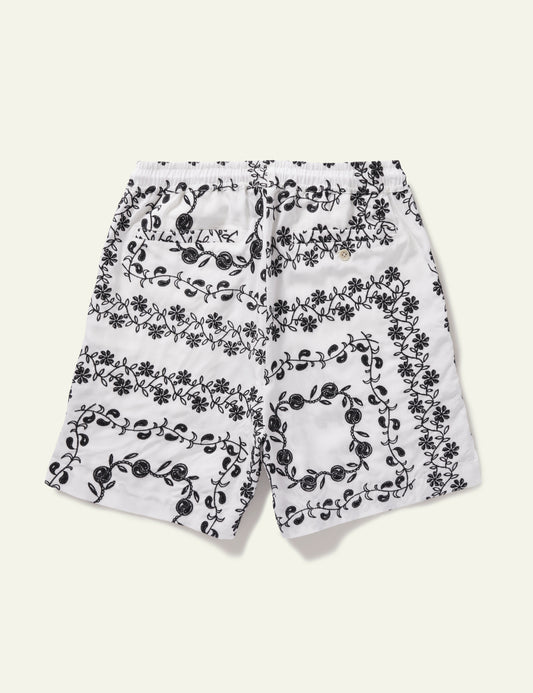 Yin Yang Paisley Shorts (White)