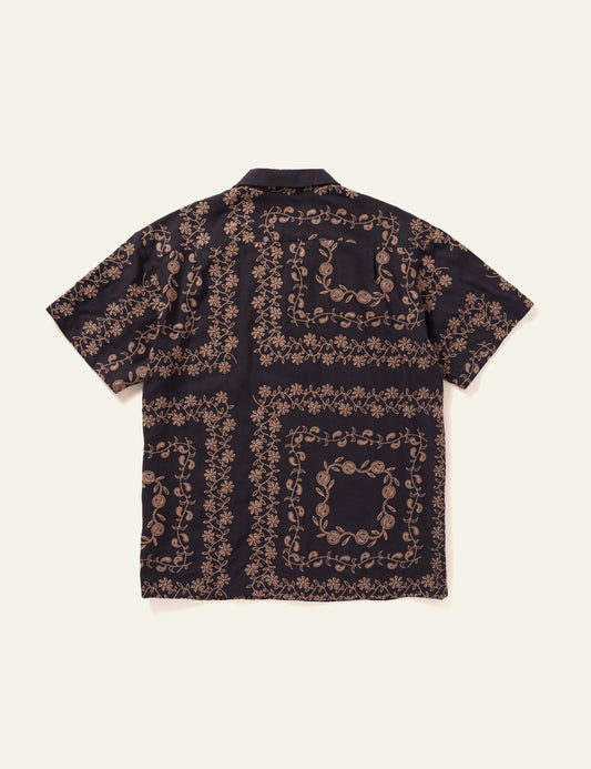 Yin Yang Paisley Short Sleeve Shirt (Navy)