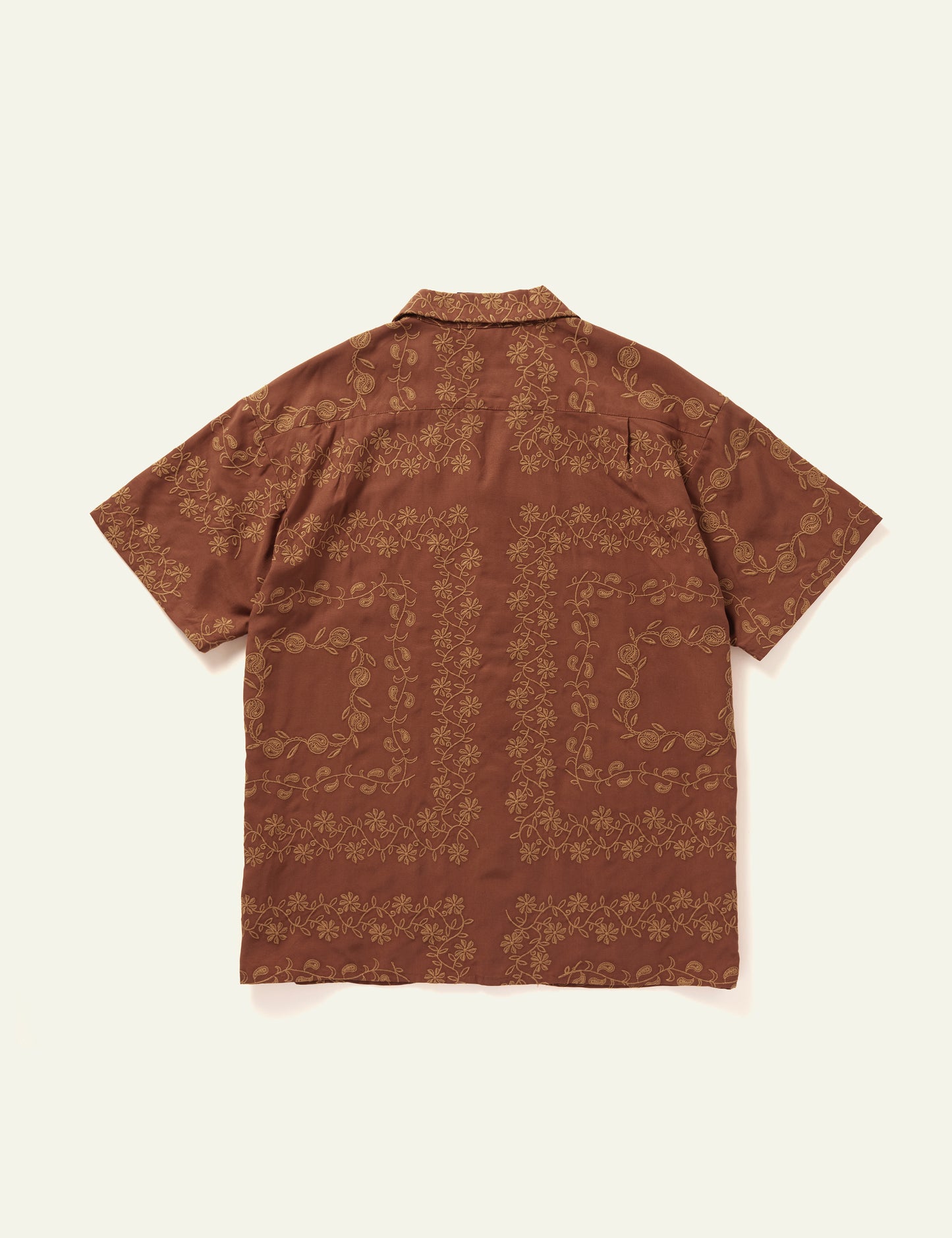 Yin Yang Paisley Short Sleeve Shirt (Brown)