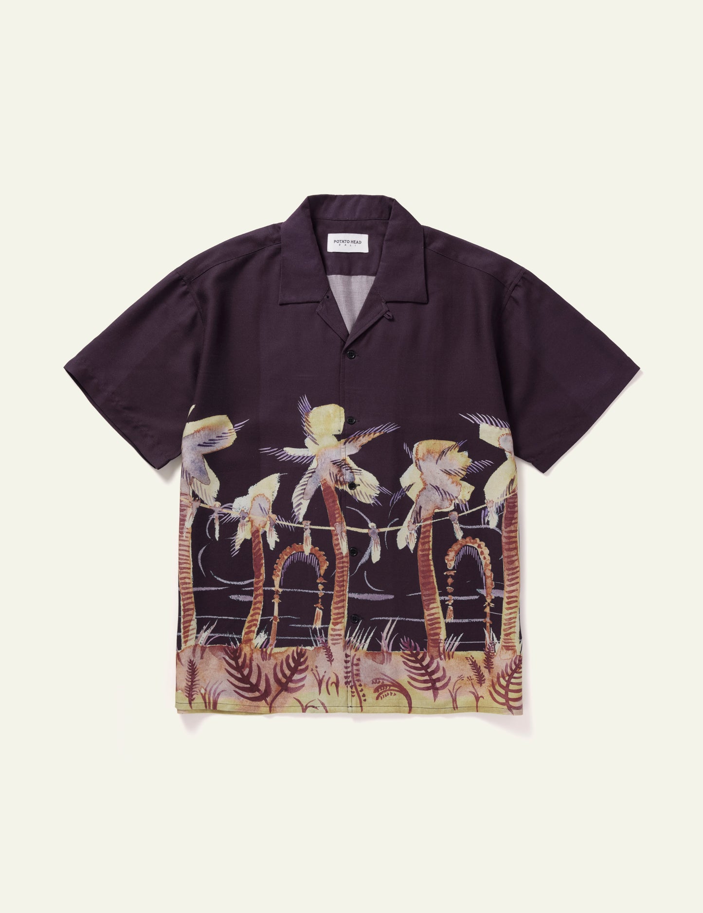 Palm Tree Short Sleeve Shirt (Purple)