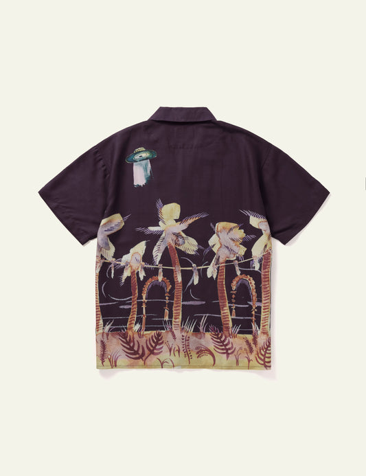 Palm Tree Short Sleeve Shirt (Purple)