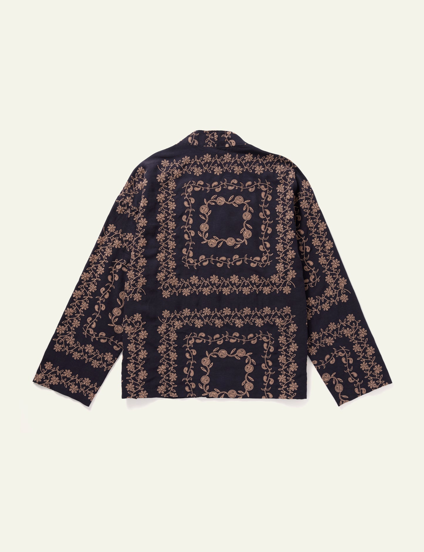 Yin Yang Paisley Long Sleeve Cardigan (Navy)