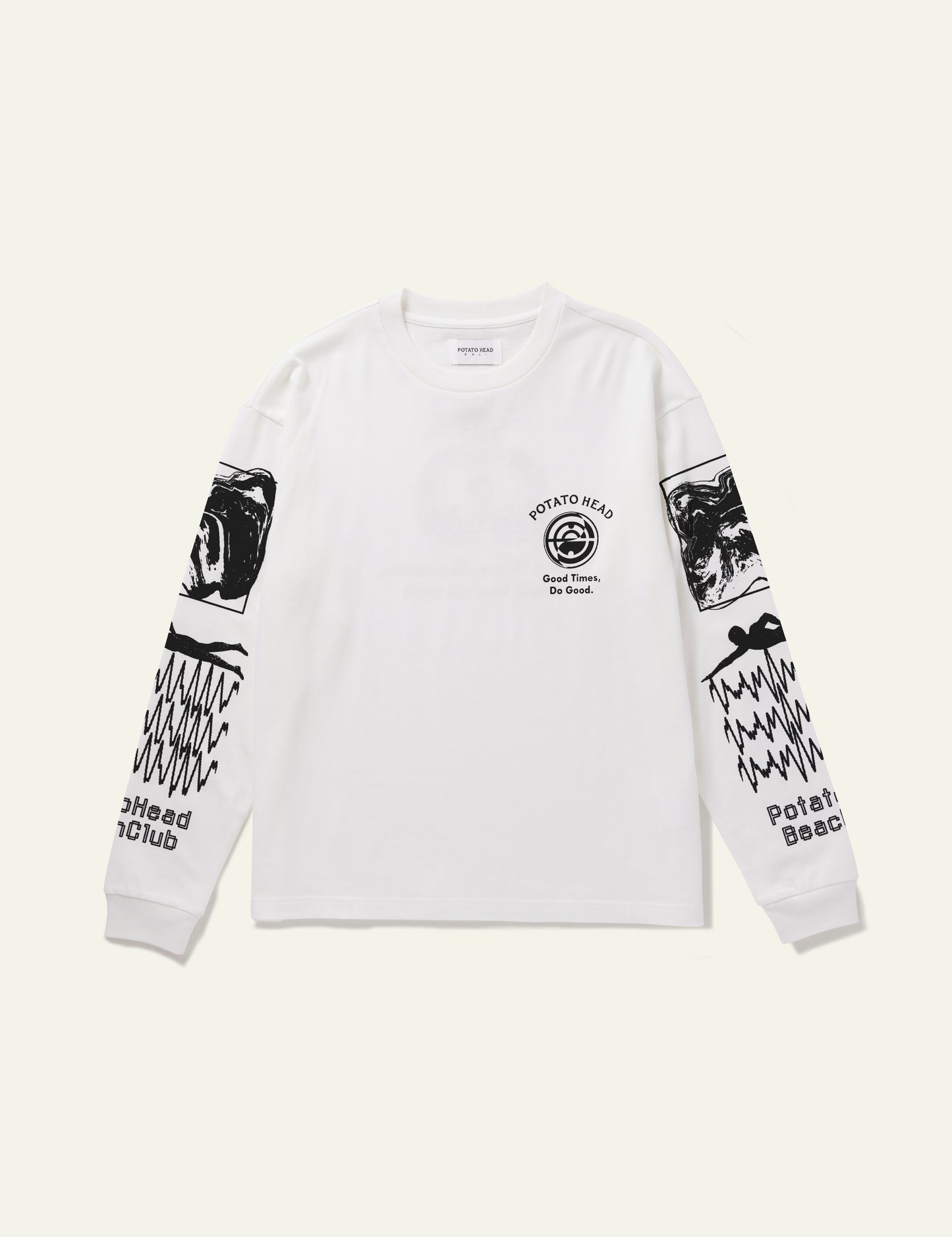 Potato Head Long Sleeve Printed T-Shirt (White)