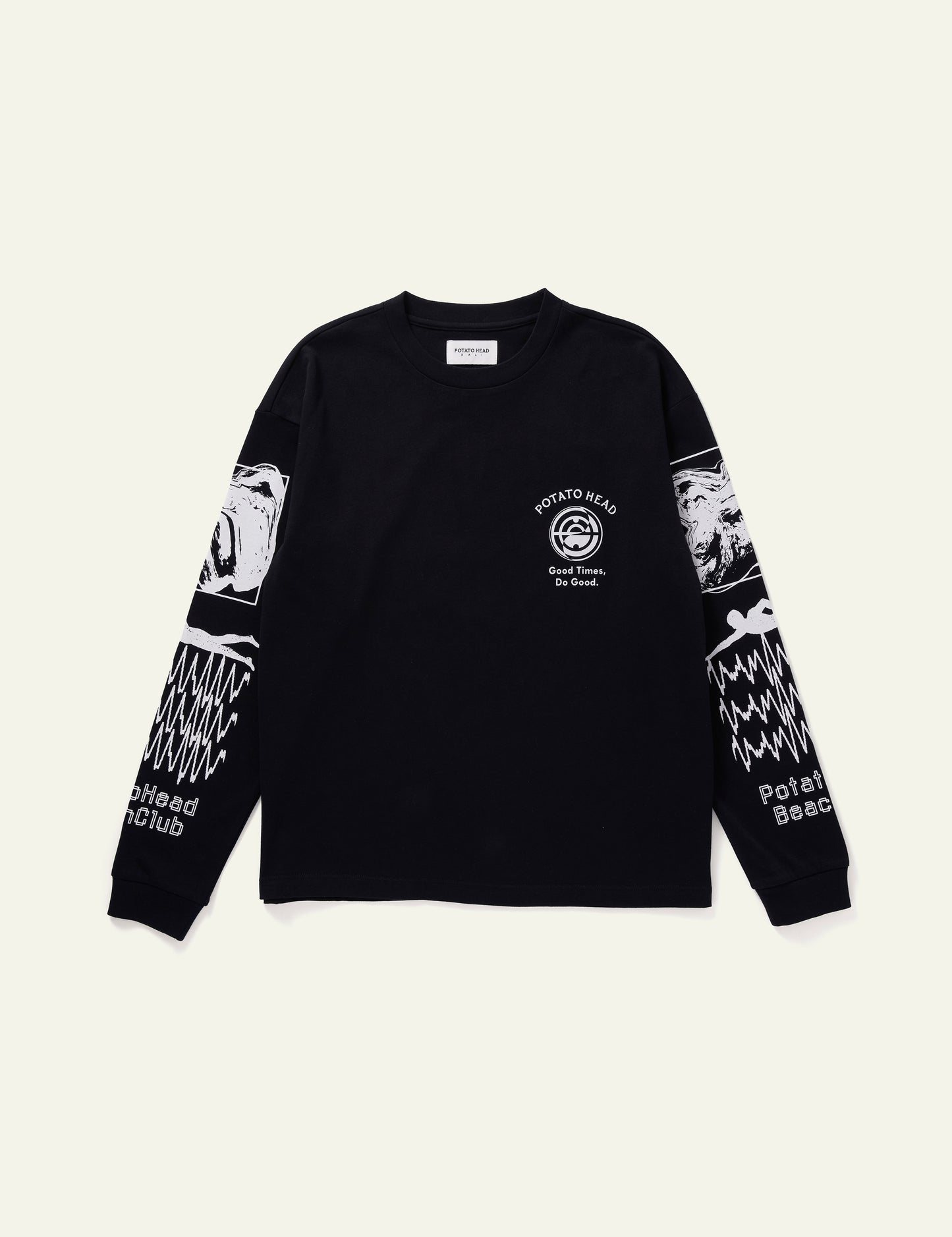 Potato Head Long Sleeve Printed T-Shirt (Black)