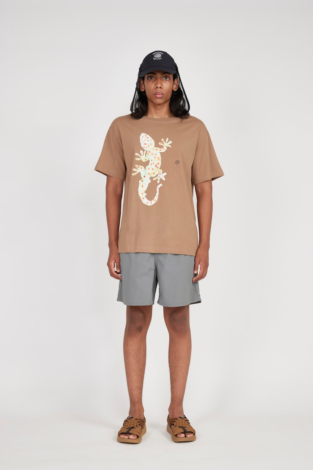 Gecko Short Sleeve Printed T-Shirt (Brown)