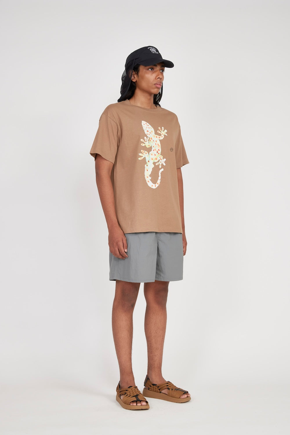 Gecko Short Sleeve Printed T-Shirt (Brown)