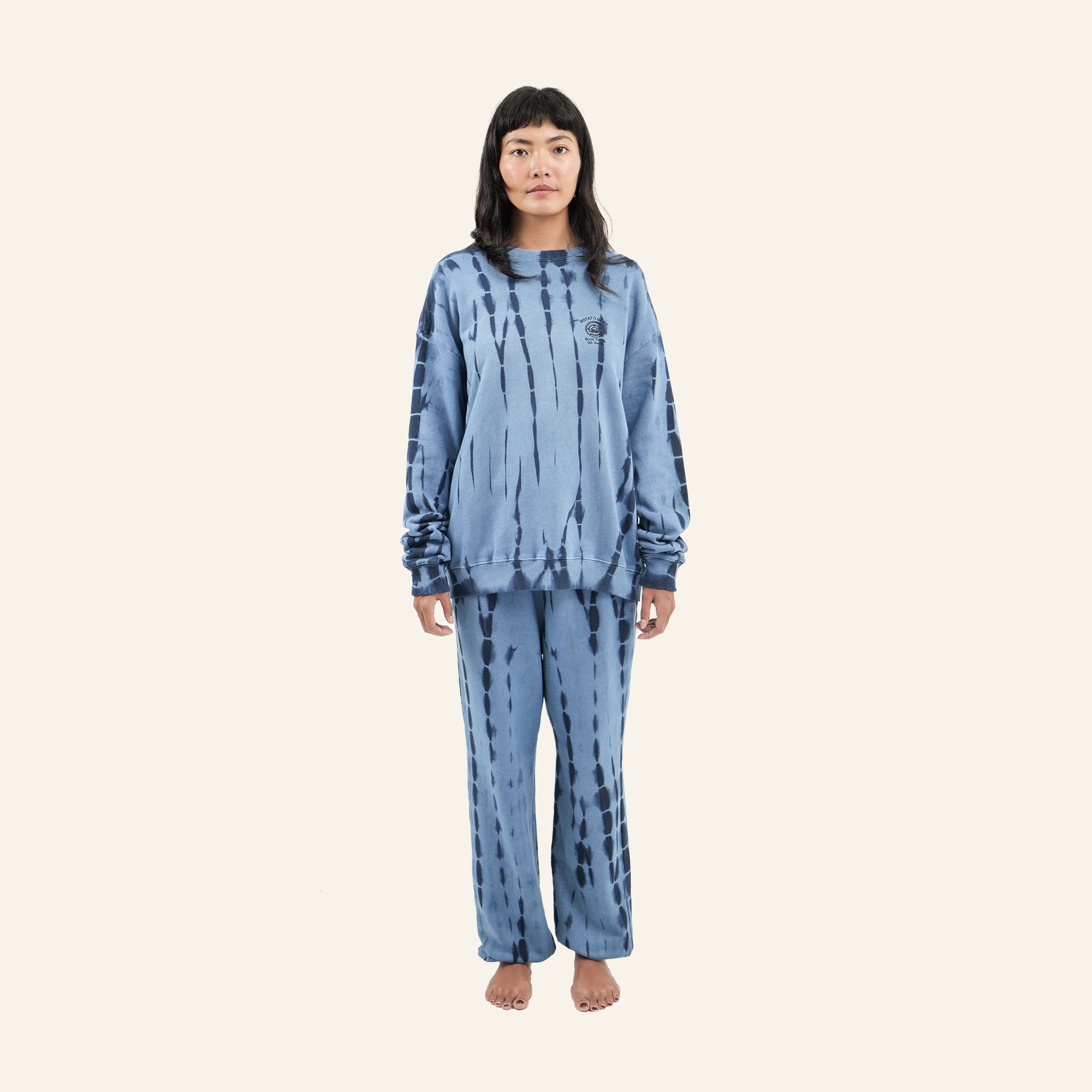 Tie Dye Crewneck Sweater (Indigo)