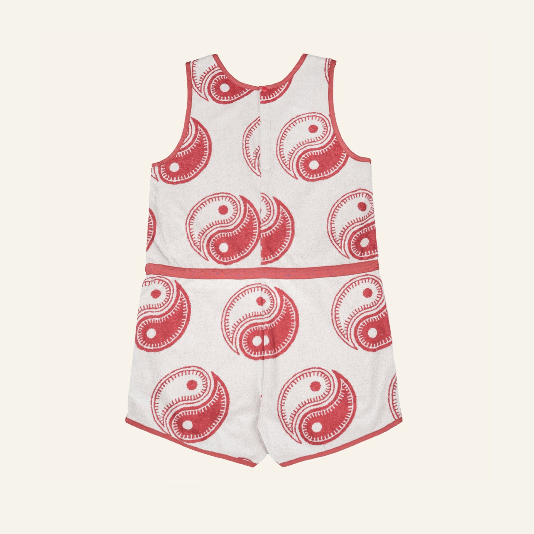 Yin Yang Beach Pile Coveralls (Red)