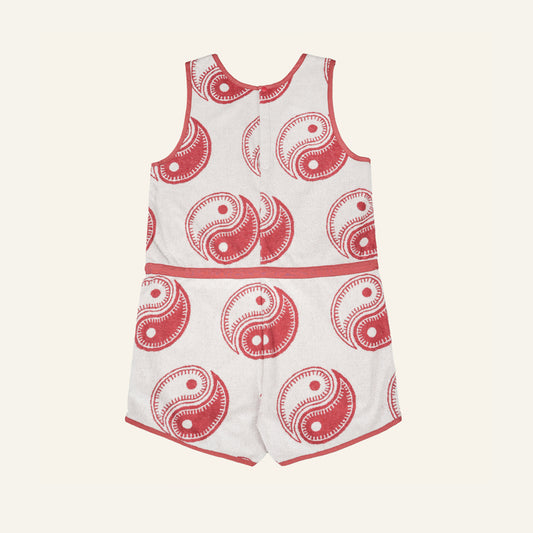 Yin Yang Beach Pile coveralls (Red)