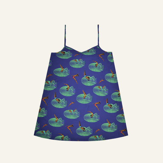 Dive In Slip Dress (Navy)