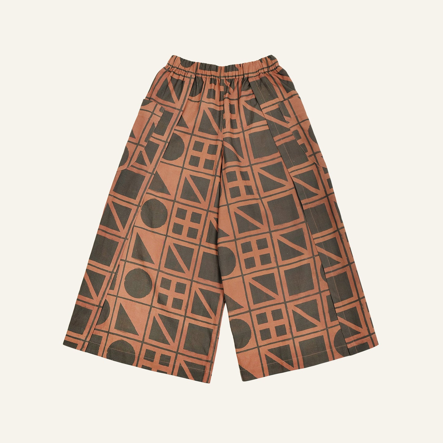 Brick Block Print Sarong Pants
