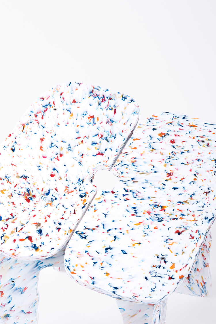 Flat Plastic Stool White