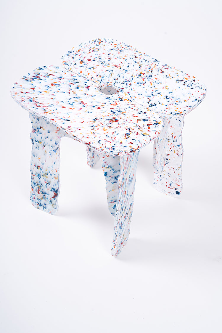 Flat Plastic Stool White