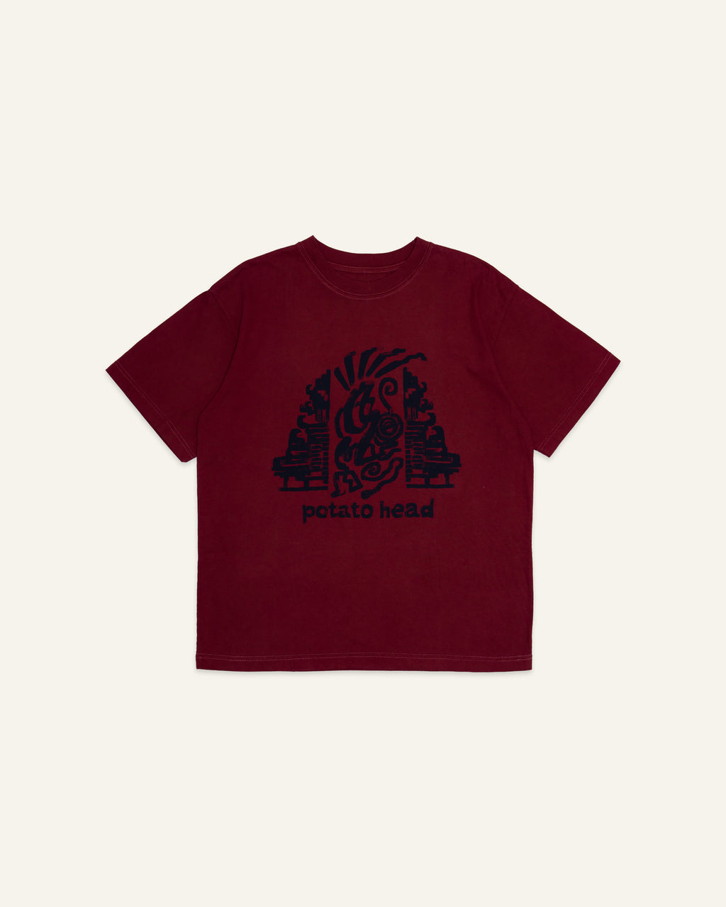 Gapura Plant Dye T-Shirt Burgundy