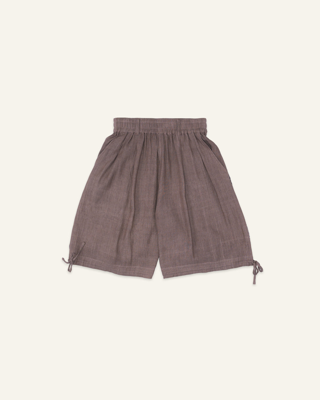 Handloom Drawstring Shorts Grey