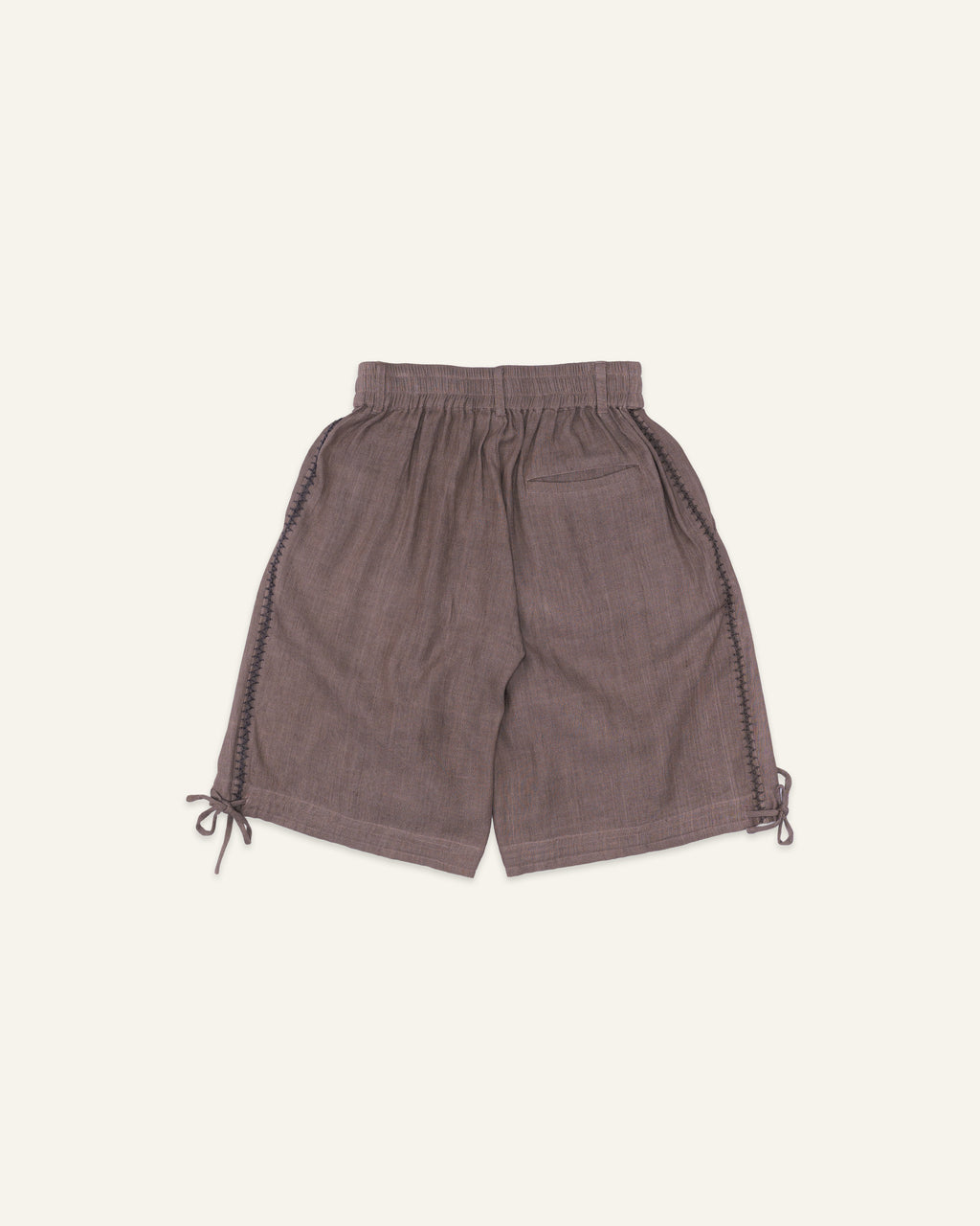 Handloom Drawstring Shorts Grey