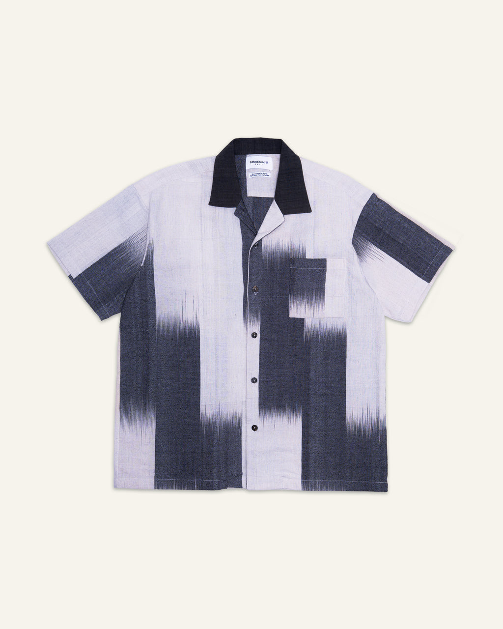 Ikat Short Sleeve Shirt Off White