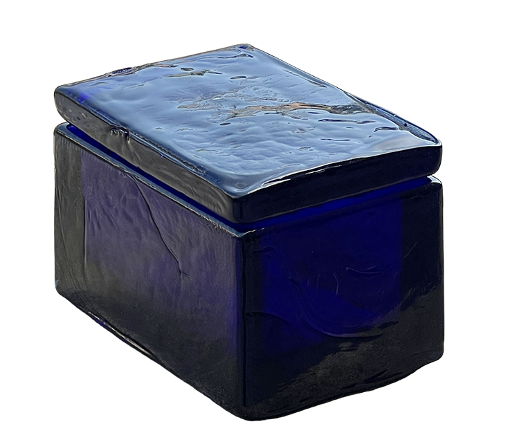 Rectangle Lidded Jar Blue